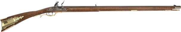 Cimarron Frontier Maple Flint .50 Caliber Overmountain Men Replica, 50.5-Inch Overall with Adjustable Sight