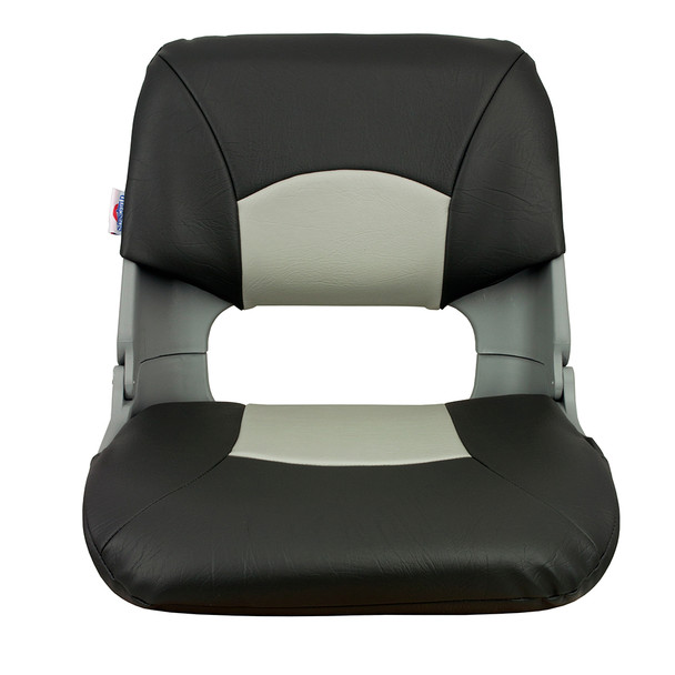 Springfield Marine Skipper Standard Folding Seat - Grey and Charcoal, Comfortable & Weather-Resistant Boat Seating