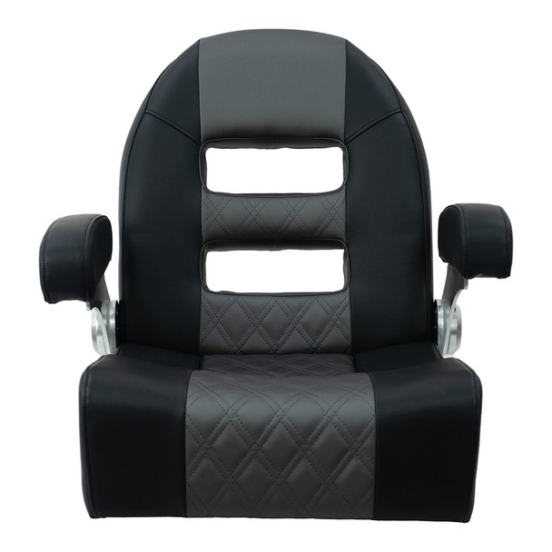 Springfield Marine Console Helm Flip-Up Seat - Black-Grey, Part Number 1042035-BLK