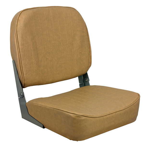 Springfield Marine Economy Folding Seat - Tan with Comfortable Cushion and Durable Frame