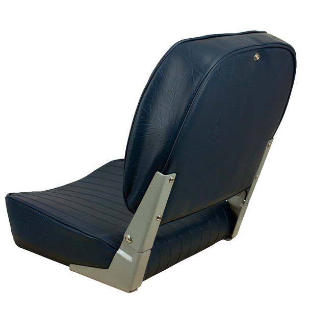 Springfield Marine Economy Folding Seat - Blue with Cushioned Support and Heavy-Duty Hinges