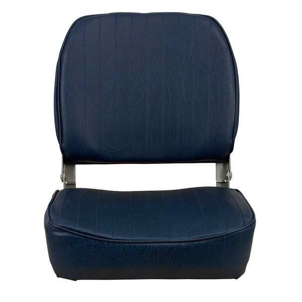 Springfield Marine Economy Folding Seat - Blue with Cushioned Support and Heavy-Duty Hinges