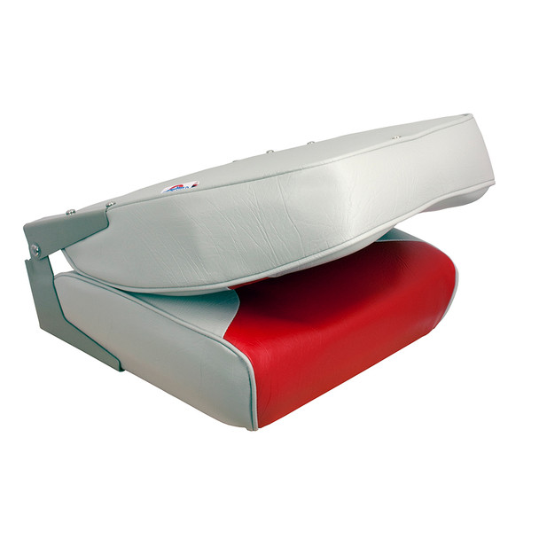 Springfield Marine High Back Multi-Color Folding Seat - Red and Grey