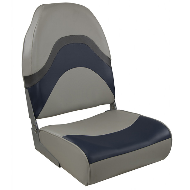 Springfield Marine Premium Wave Folding Seat - Grey/Blue with Meteor Stripe
