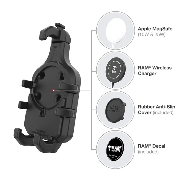RAM Mounting Systems RAM-HOL-PD5BVU Quick-Grip Pro Phone Holder with Ball & Vibration Damper