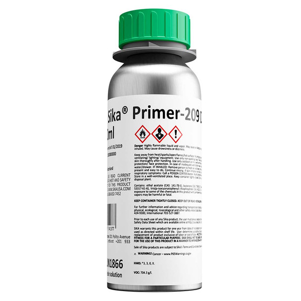 Sika Primer-209 D Black 8 oz. Solvent-Based Primer for Plastics and Paints