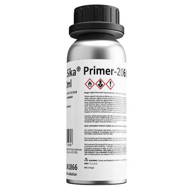 Sika Primer-206 G+P Black 250ml Bottle - Professional Bonding Primer for Diverse Substrates