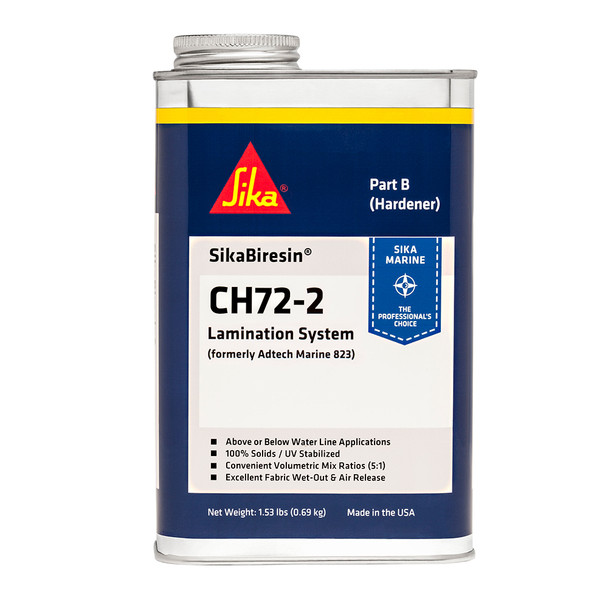 Sika Biresin CH72-2 Medium Cure Epoxy Resin - Pale Amber Quart for Marine and Composite Applications