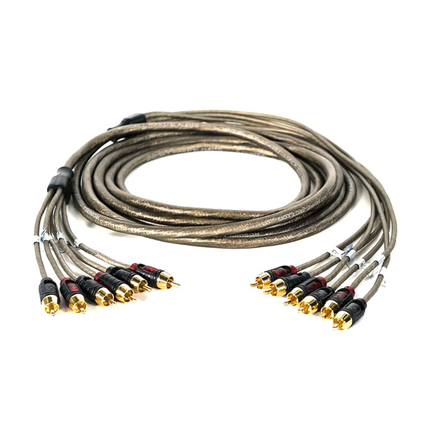 Roswell Marine 5 Meter 6-Channel RCA Cable with Quad-Shielded Noise Rejection