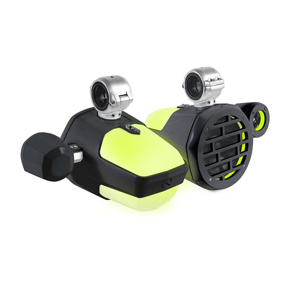 Roswell Marine R1 Pro Tower Speakers - Black - 8-inch Woofer, 200W RMS, RGB LED Lighting