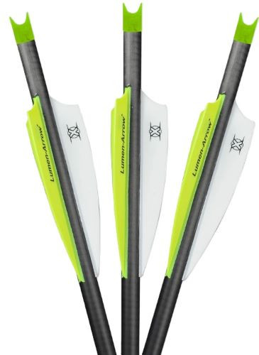 Lumenok XBOW Arrow 20 Inch Carbon Bolt - 328 Grain, Sold in 3 Pack