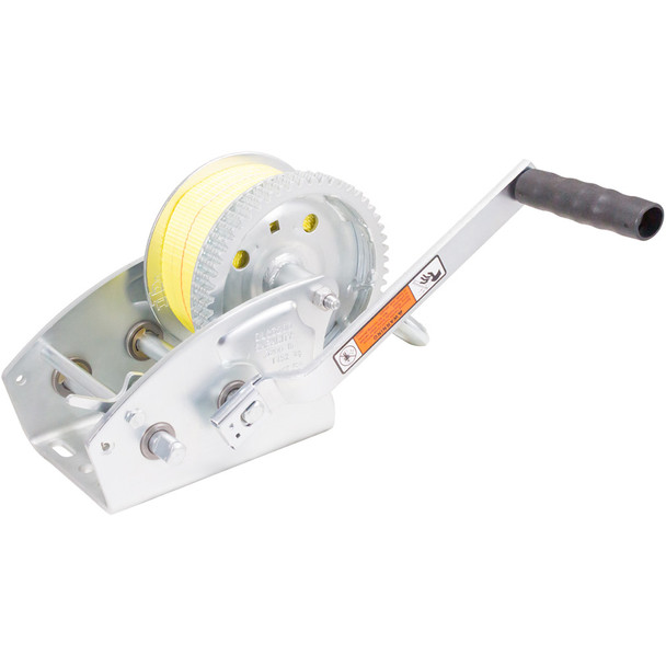 Load Rite Two-Speed Trailer Winch with 3,200 lbs Capacity and 25' Heavy Duty Yellow Strap