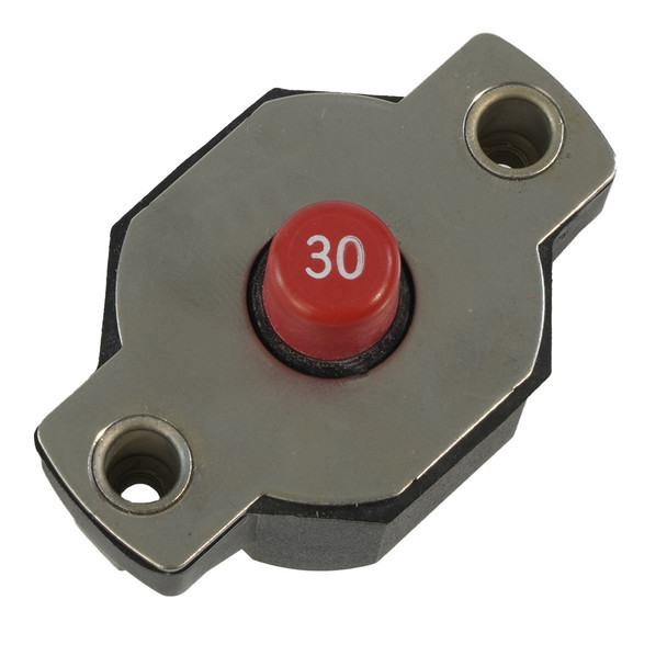 Egis Mobile Electric 30A Push Button Circuit Breaker - Reset Only for Marine and Vehicle Electrical Systems