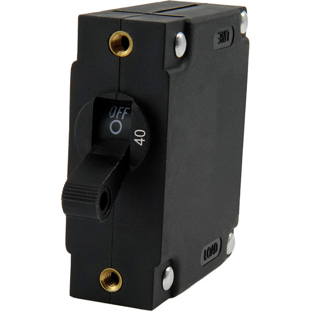 Egis Mobile Electric A Series Black Toggle Panel Mount Circuit Breaker - Single Pole 40A