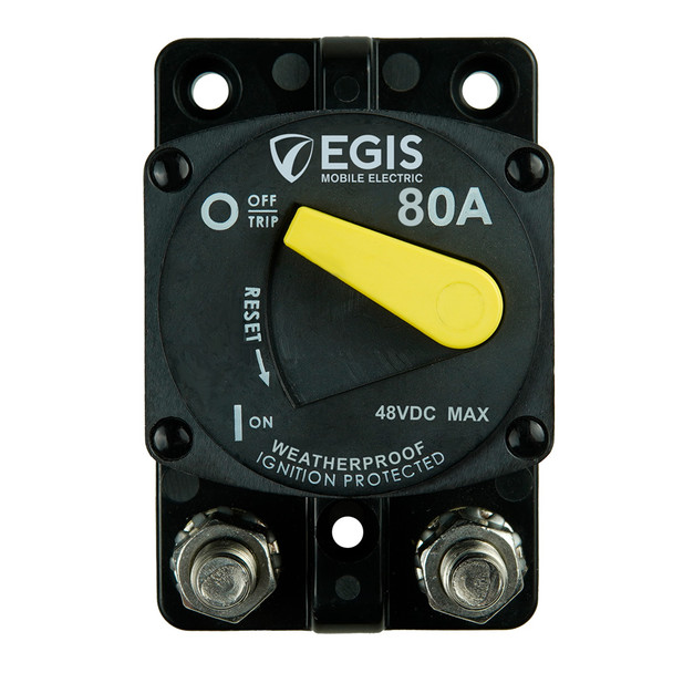 Egis Mobile Electric 80A Circuit Breaker - 87 Series Surface Mount with Dust and Water Resistance