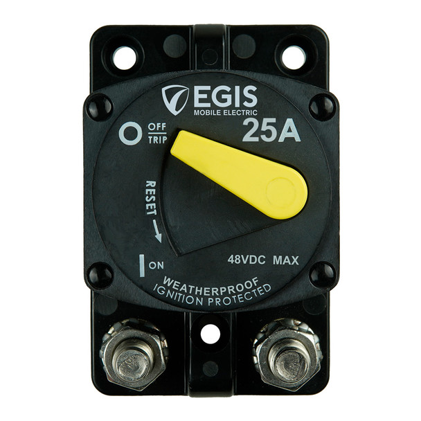Egis Mobile Electric 25A Circuit Breaker - 87 Series Surface Mount with Dust and Water Resistance