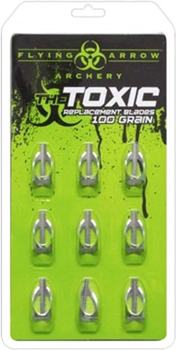 Flying Arrow Archery T9100 Replacement Broadheads * 100 Grain, 7/8 Inch Cutting Diameter, Pack of 9
