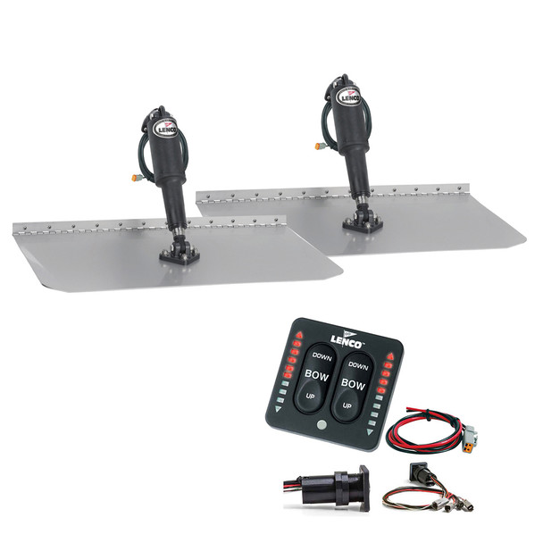 Lenco Marine TT12X18I 12 x 18 Inch Standard Electric Trim Tab Kit with LED Indicator Switch