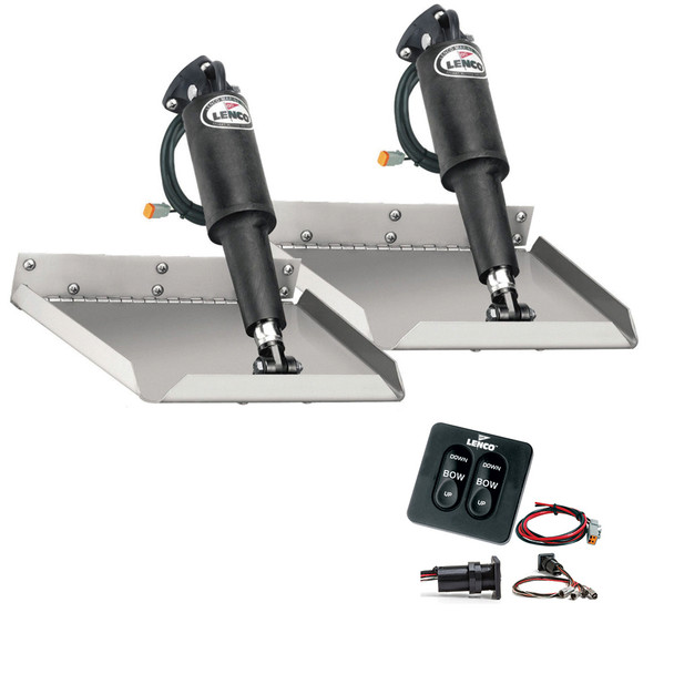 Lenco Marine 12" x 9" Edge Mount Trim Tab Kit with Standard Tactile Switch - 12V