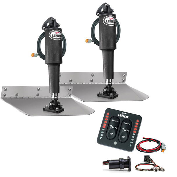 Lenco Marine 15108-103 9x12 Standard Trim Tab Kit with LED Switch for 12V Boats