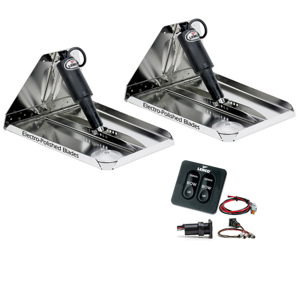 Lenco Marine Heavy Duty Performance 16 x 12 Inch Trim Tab Kit with Tactile Switch and Control Box