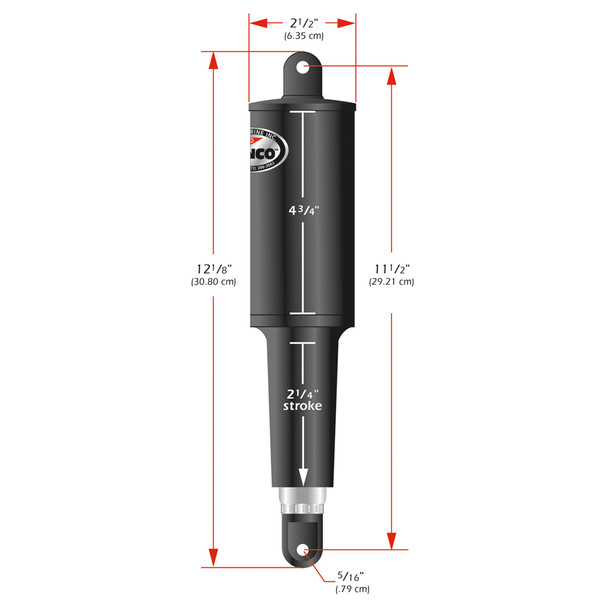 Lenco Marine 15061-001 Standard 24V Actuator with 2-1/4 Inch Stroke and Mounting Hardware