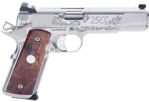 Wilson Combat 1911 FS .45 ACP with Desert Ironwood Grips and Stainless Finish - 5 Inch Barrel
