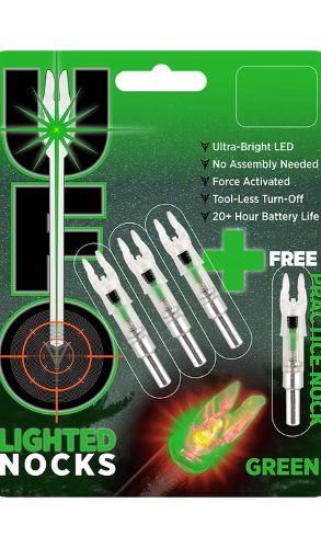 30-06 Outdoors UFO300G Lighted Nock - Force Activated, Tool-Less Turn, 25 Grains
