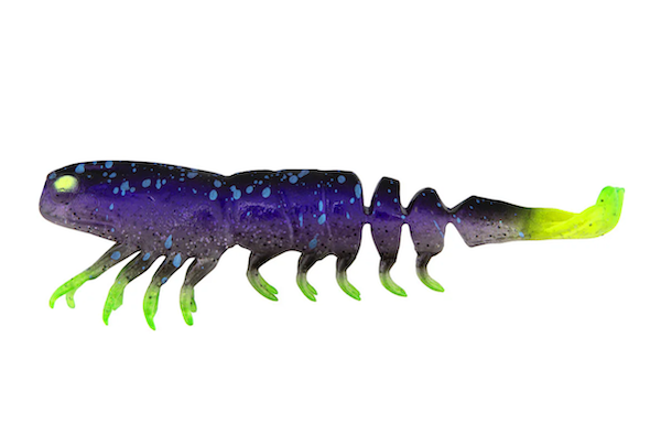 Z-Man Fishing Products PrawnStarZ 2.5-Inch Plum Chartreuse Soft Plastics - 2 Pack