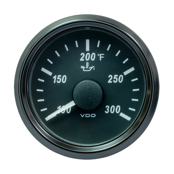 VDO SingleViu 52mm Oil Temperature Gauge (300°F) - 322-18 Ohm - Analog & J1939 CAN Compatible