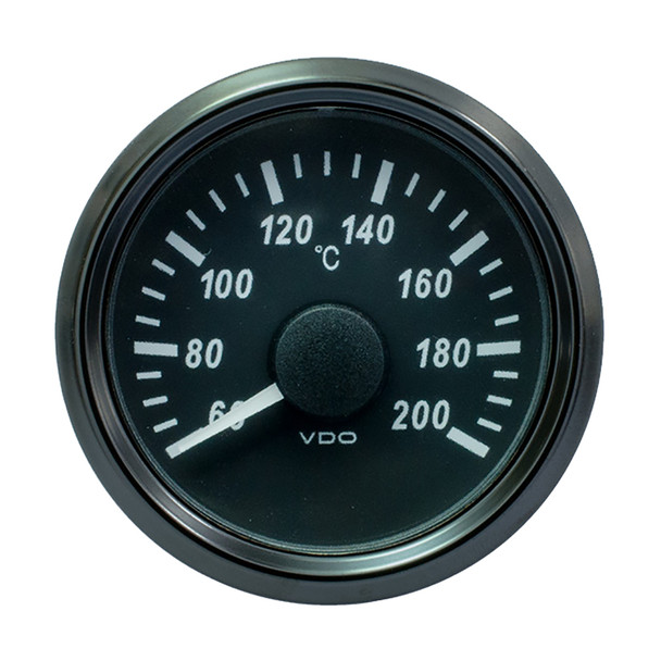 VDO SingleViu 52mm Cylinder Temperature Gauge - 200°C, 471-14 Ohm - Analog or J1939 CAN Compatible