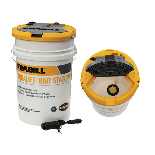 Frabill Aqua-Life Bait Station - 6 Gallon Bucket for Live Bait Preservation