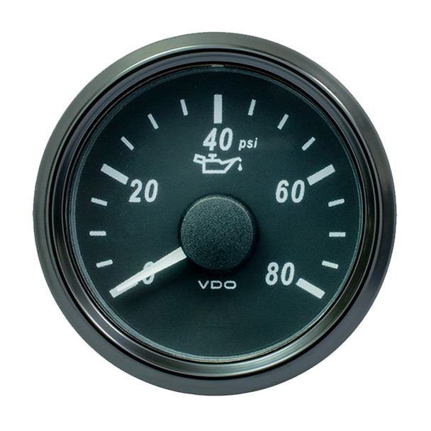 VDO SingleViu 52mm Oil Pressure Gauge - 80 PSI, 0-180 Ohm (Part #A2C3833190030)