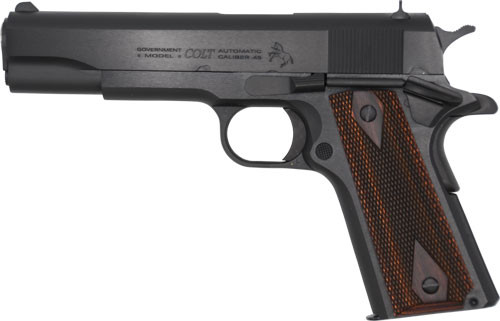 Colt Government 1911 .38 Super Semi-Auto Pistol with National Match Barrel and Double Diamond Checkered Wood Grips