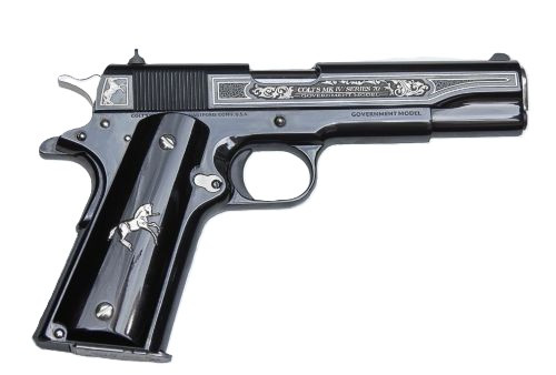 Colt 1911 .38 Super 5-Inch Rose Gold Semi-Auto Pistol with G10 Grip and Fixed Sights