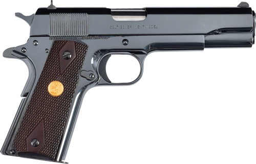 Colt Government 1911 .38 Super Semi-Auto Pistol with Stainless Finish and 5-Inch Barrel