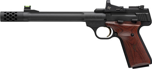 Browning Buck Mark Hunter 22LR Semi-Auto Pistol with Crimson Trace Red Dot Sight and Suppressor Ready Feature
