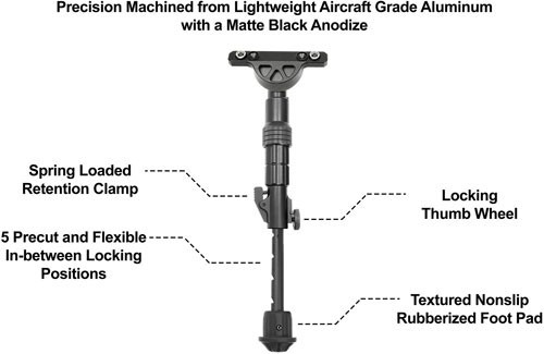 UTG Recon Flex KeyMod Bipod TLBPDK01 * Adjustable Steel and Aluminum Handguard Attachment