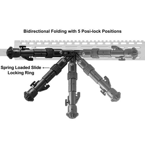 UTG Recon Flex M-LOK Bipod with Adjustable Legs and Rubberized Foot Pads