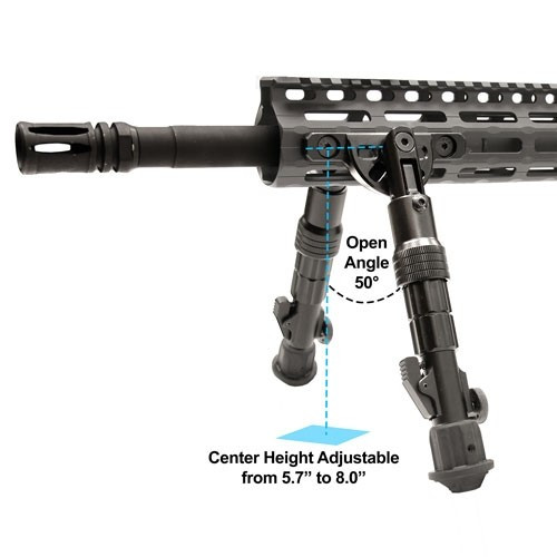 UTG Recon Flex M-LOK Bipod with Adjustable Legs and Rubberized Foot Pads