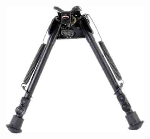 Harris 9-13 inch Extendable Bipod with Hinged Base, Black Steel/Alloy