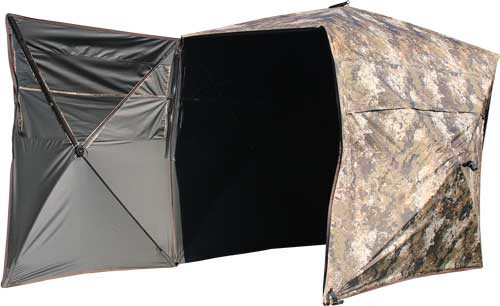 Muddy Ground Blind The Garage - Full Dual Zip Side Hinged Hunting Blind with Panoramic Windows