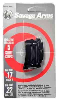 Savage Magazine MKII Series for .22LR & .17HM Rifles - 5-Round Capacity, Blued Steel Construction