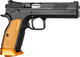 CZ-USA CZ TS2 SA 9mm FS Semi-Auto Pistol with 20-Round Magazines and Orange Aluminum Grips