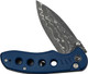 Civivi Triptych 2.97-inch Damascus Blade Folding Knife with Blue Canvas Micarta Handle