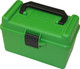MTM Deluxe Ammo Box 50-Rounds for Rifle - Durable Green Plastic Storage Container H50RL