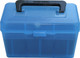 MTM Deluxe Ammo Box 50-Round Capacity in Clear Blue for Rifle Ammunition