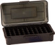 Frankford Arsenal Ammo Box 380 – 50 Round Pistol Storage with Hinge Top, Black/Smoke Plastic
