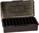 Frankford Arsenal Ammo Box 44 - 50 Round Pistol Storage with Hinge Top, Black/Smoke Plastic