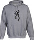 Browning Branded Buck Heather Gray Long Sleeve Hoodie - X-Large